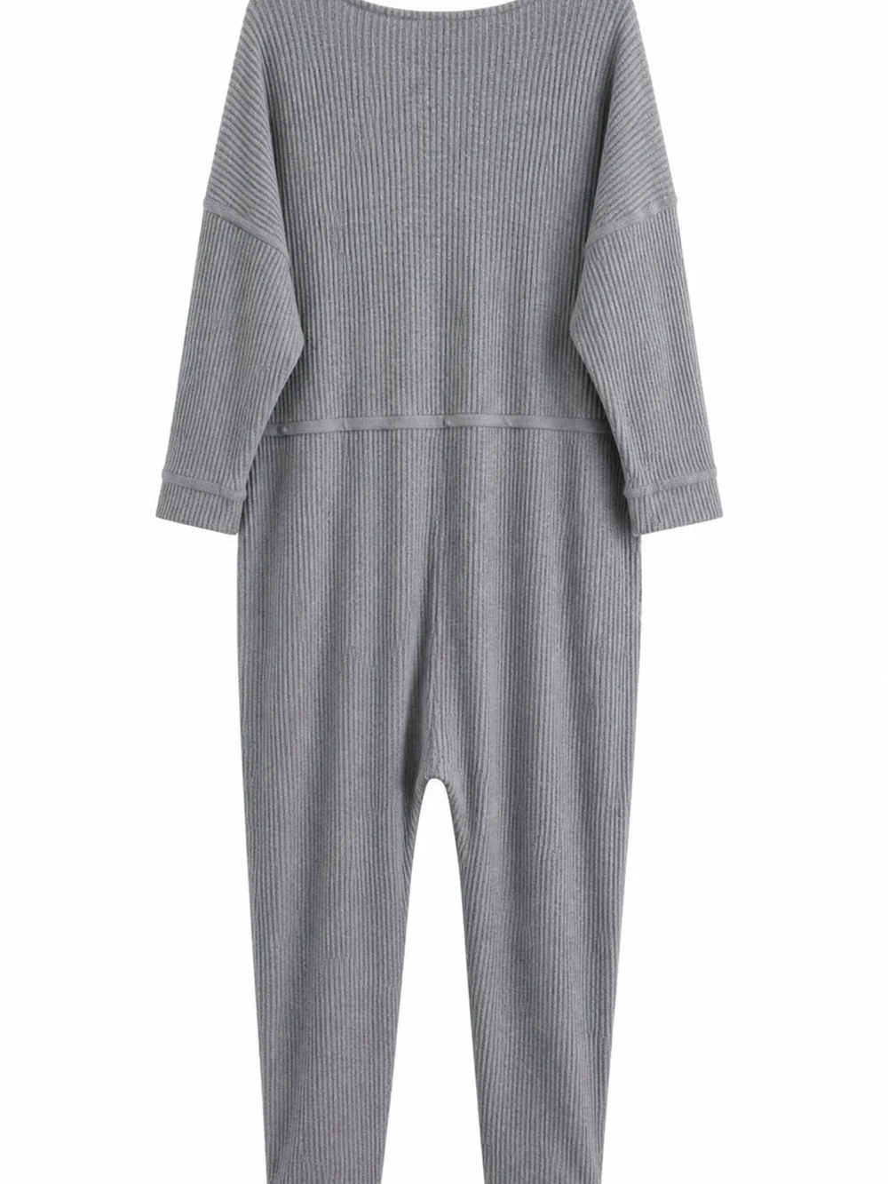Free People Intimately Kickback Thermal Romper Medium Gray Waffle Knit Jumpsuit - Picture 5 of 10